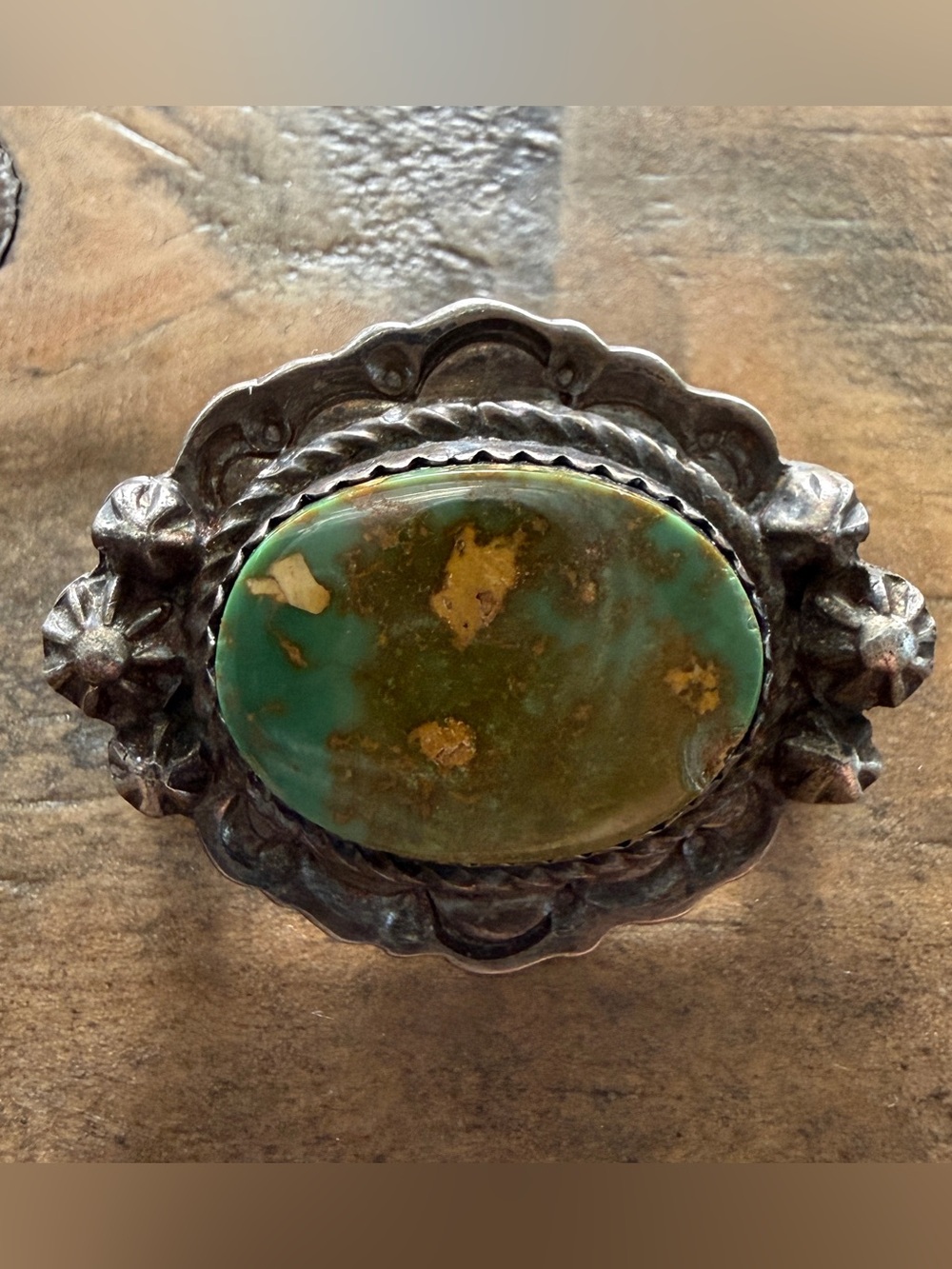Vintage Native Navajo Sterling Silver & Turquoise Brooch Pin